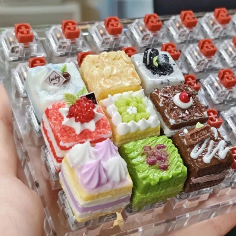 Original Cute Cake Keycap Kawaii Clay Keyboard Caps Custom Handmade Game Artistic Keycaps for Mechanical Keyboard Gift MX Switch